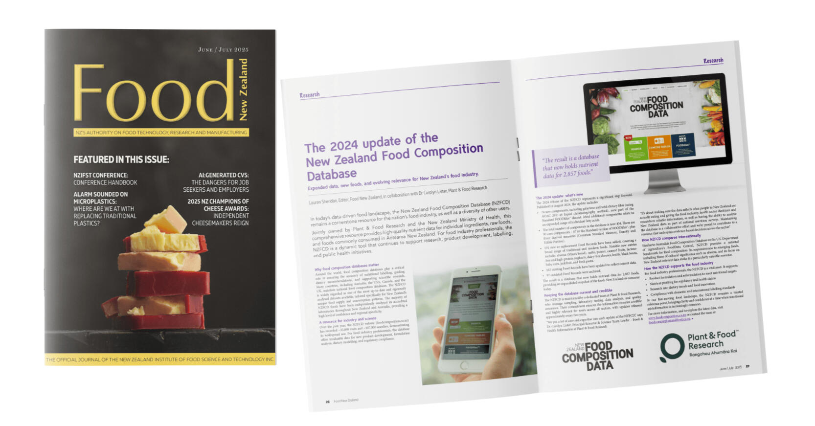 Lauren Sheridan, Editorial team for Food NZ magazine, the industry journal for NZ Institute of Food Science Technologies Inc.